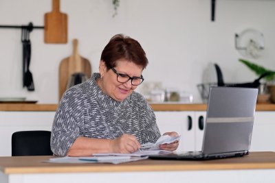 woman doing finances