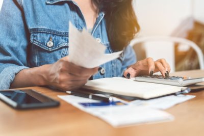 woman doing finances